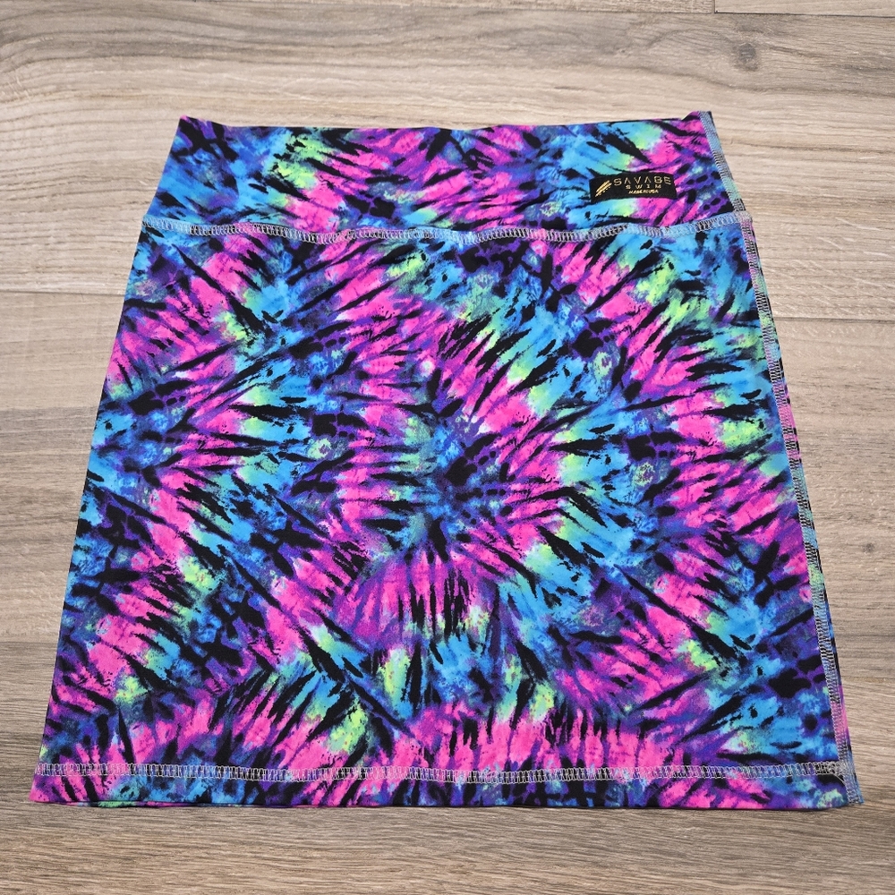 Savage Swim Shelby Tie Dye Mini Skirt Womens Small 3-5